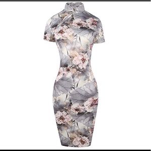 Oxiuly NWT Watercolor Print Fitted Dress